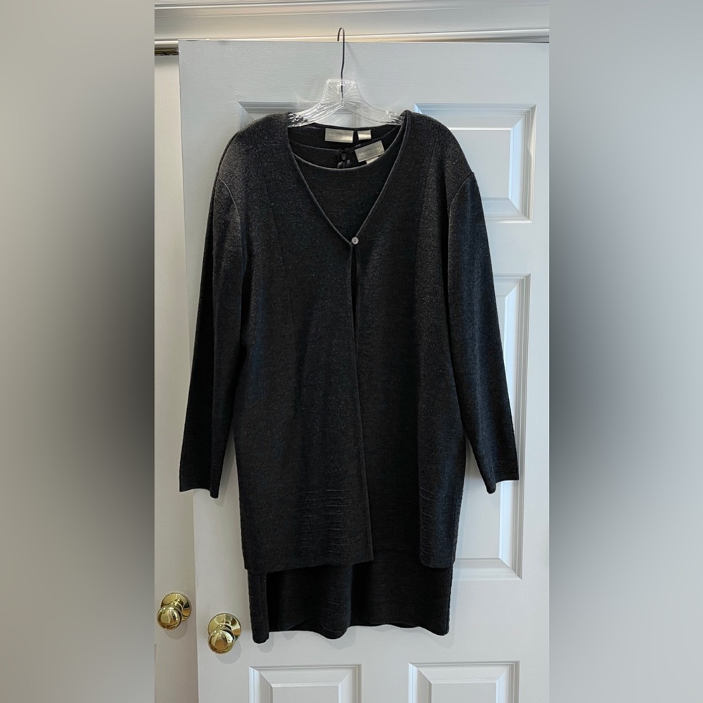 Gray Knit Sweater Dress Set
